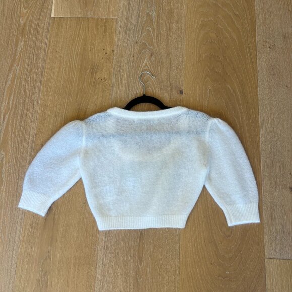 Alessandra Rich Cropped Knit Top With Cameo - Picture 2 of 5